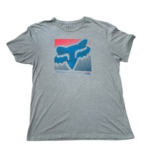 Fox Y2K Premium Gray V-Neck T-Shirt‎